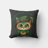 Coussin Chouette verte de la Saint-Patrick (Recto)