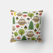 Coussin Chouettes Dans La Forêt (Verso)