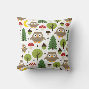 Coussin Chouettes Dans La Forêt
