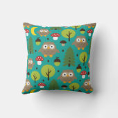 Coussin Chouettes Dans L'Oreiller À Jeu De Forêt (Verso)
