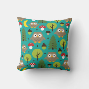Coussin Chouettes Dans L'Oreiller À Jeu De Forêt