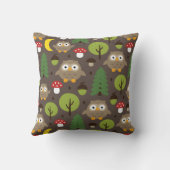 Coussin Chouettes Dans L'Oreiller À Jeu De Forêt (Verso)