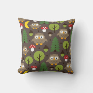 Coussin Chouettes Dans L'Oreiller À Jeu De Forêt