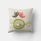 Coussin Chouettes de nidification de dessins animés Pois d (Verso)