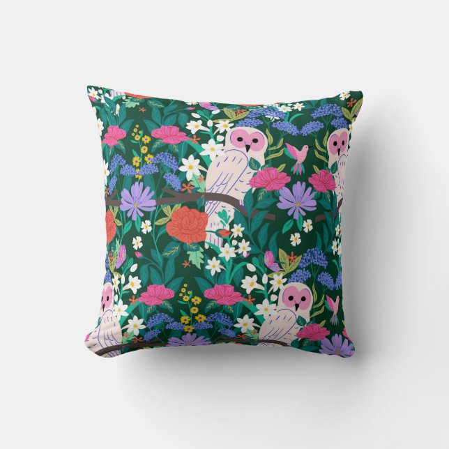 Coussin Chouettes des forêts enchantées (Recto)