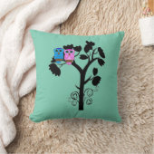 Coussin Chouettes - Inséparables - Cadeau pour couple (Couverture)