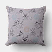 Coussin Chouettes nocturnes violettes de lavande (Recto)