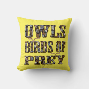Coussin Chouettes Oiseaux De Prey,