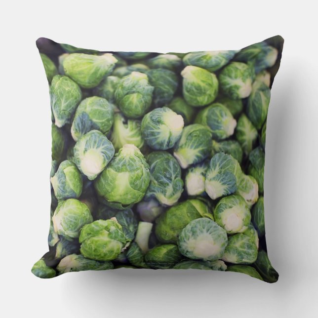 Coussin Choux de bruxelles frais vert clair (Recto)