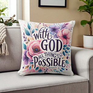 Coussin Chrétien - Avec Dieu, tout est possible