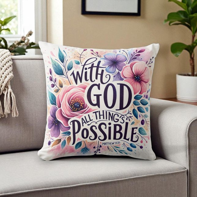 Coussin Chrétien - Avec Dieu, tout est possible (Créateur téléchargé)