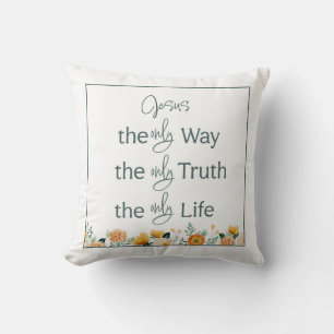 Coussin chrétien Le chemin, la vérité et la vie