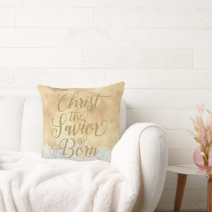 Coussin Christ le Sauveur est né Noël