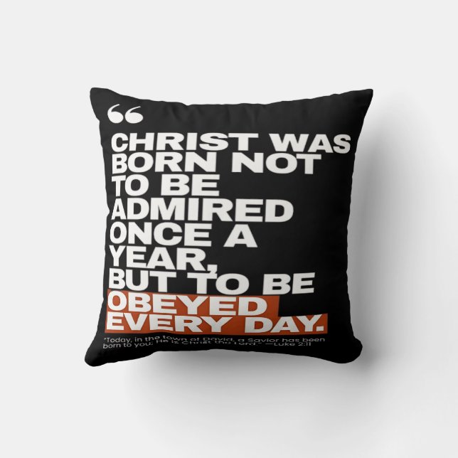 Coussin Christ Was Born to Be Obeyed (Verso)