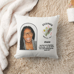 Coussin Christian DECEMBRE NOM DE Fleur Mois de naissance 