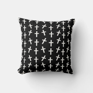Coussin Christian Jesus croix noir motif de Pâques