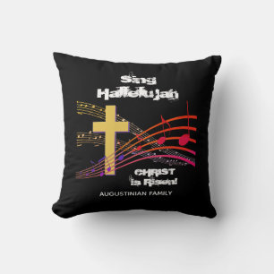 Coussin Christian SING HALLELUJAH CHRIST EST RESSORTI Pâqu