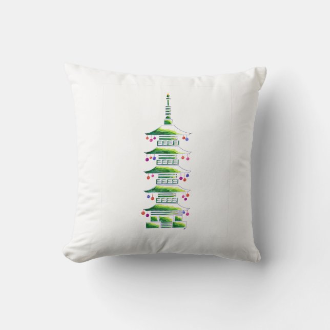 Coussin Christmas Pagoda Accent Pillow (Recto)