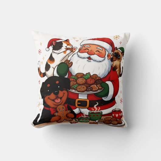Coussin christmas, santa claus, holiday cookies, calico ca (Recto)