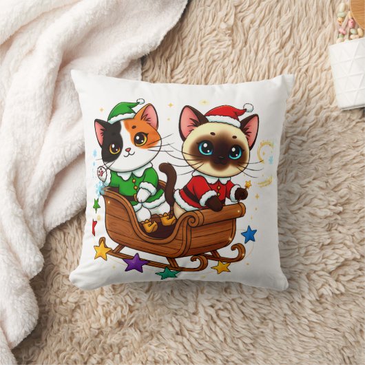 Coussin Christmas Sleigh Cats! (Couverture)