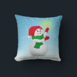 Coussin Christmas Snowman<br><div class="desc">Coussin bonhomme de neige de Noël.</div>