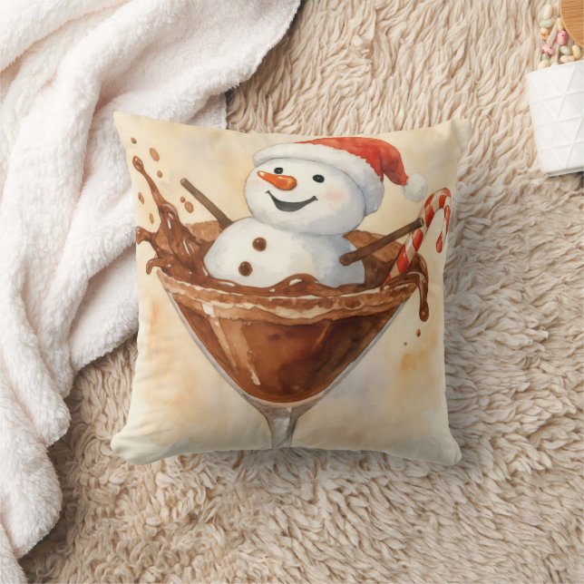 Coussin Christmas Snowman In a Chocolate Martini (Couverture)