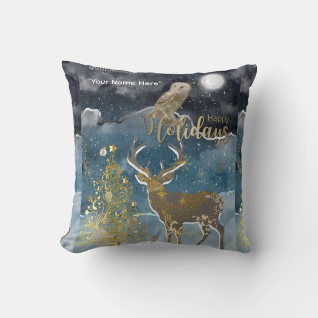Coussin Christmas Theme Boganhues Print  (Recto)