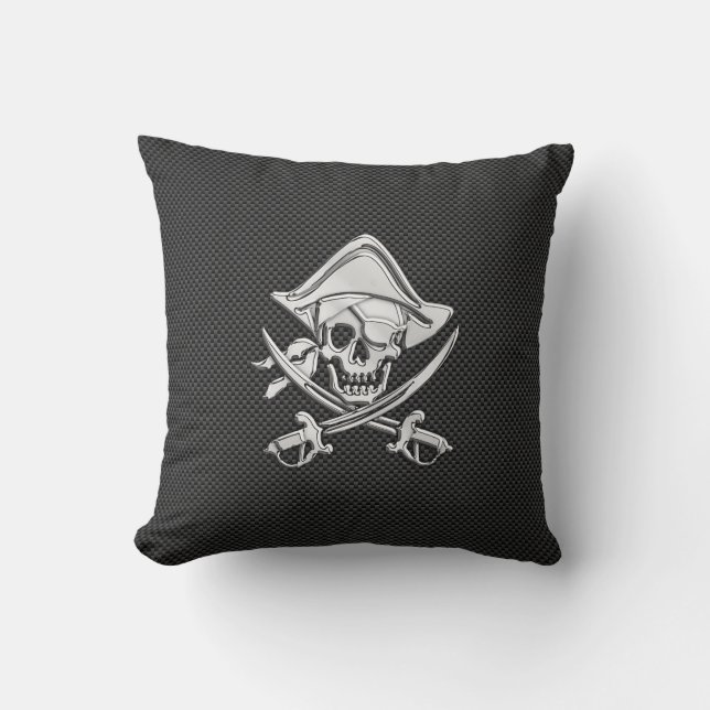 Coussin Chrome comme un pirate sur fibre de carbone noir (Recto)