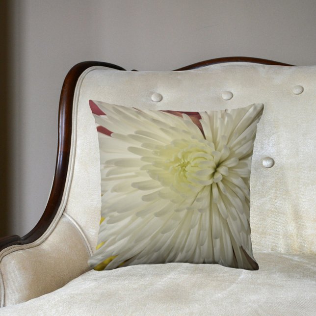 Coussin Chrysanthème blanc Floral (Créateur téléchargé)