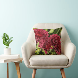 Coussin Chrysanthèmes bordeaux