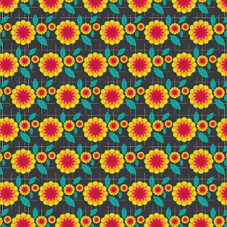 Coussin Chrysanthèmes géométriques