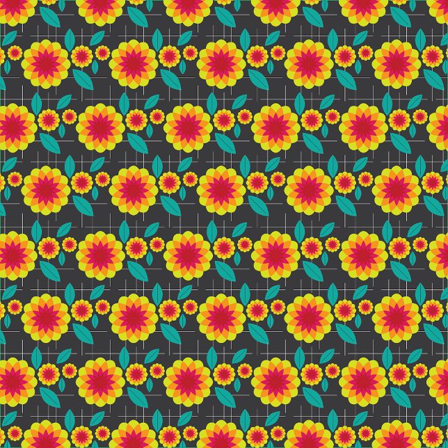 Coussin Chrysanthèmes géométriques (Créateur téléchargé)