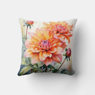 Coussin Chrysanthemum couleur d'aquarelle de la fleur de p