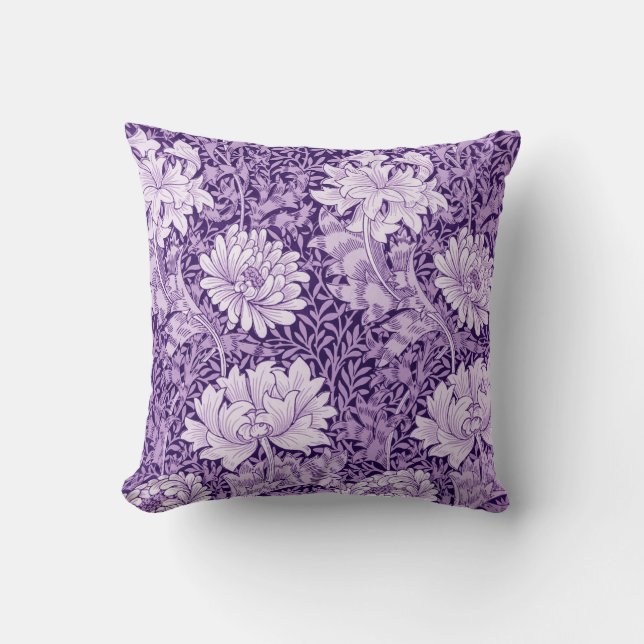 Coussin Chrysanthemum Purple, William Morris (Recto)