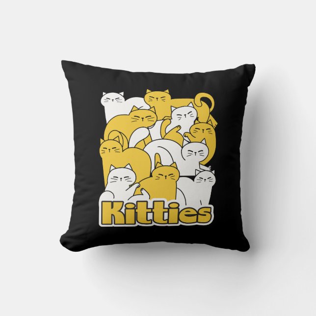 Coussin Chubby Kitties Design - Cat Art adorable (Recto)