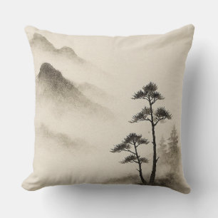 Coussin Chuchotements de Brume : Sérénité Montagneuse au L