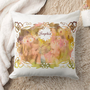 Coussin Chuchotements de Magie : Deux Amies Fées dans un J