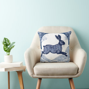 Coussin Chuchotements hivernaux du lièvre magique