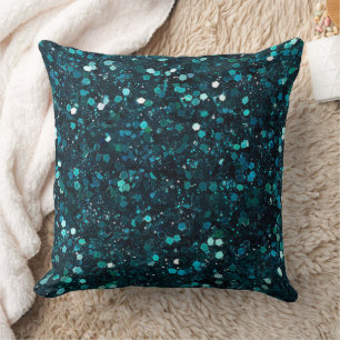 Coussin Chunky Blue Aqua Glitz Parties scintillant Noël