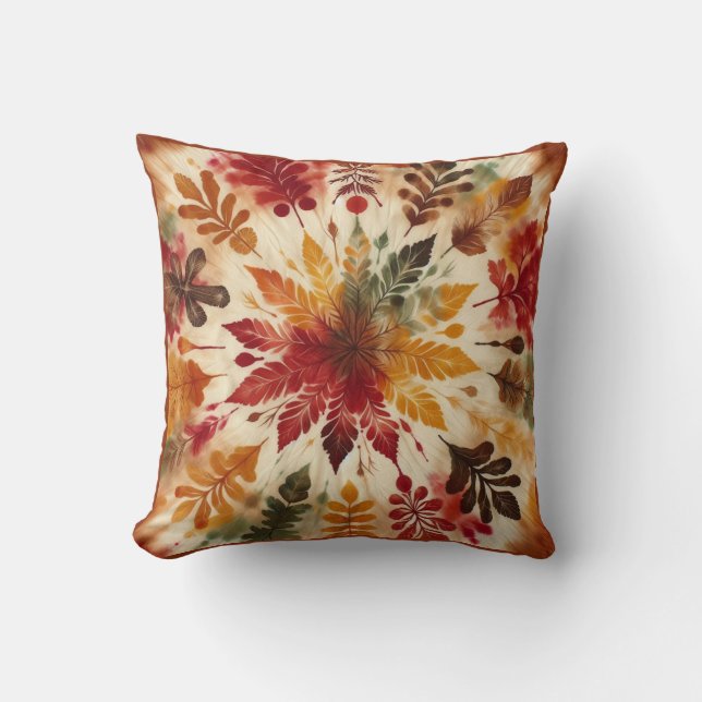 Coussin Chute / Tie Dye / Bullseye Feuille (Recto)