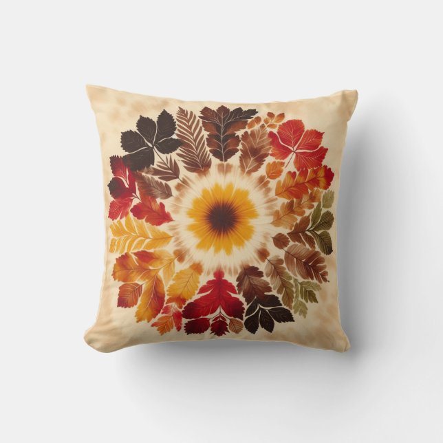 Coussin Chute / Tie Dye / Feuille (Recto)