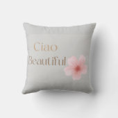 Coussin Ciao Beau Italien Dire Grey Texte (Verso)