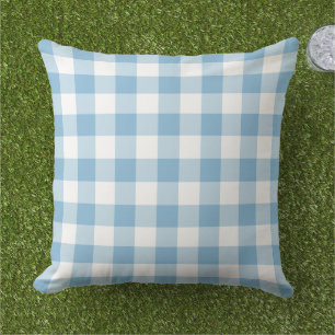 Coussin Ciel Bleu Blanc Gingham Carreaux Vichy