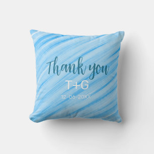 Coussin Ciel bleu merci ajouter nom du couple date année t