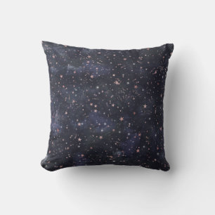 Coussin Ciel céleste étoilé bleu et rose capricieux