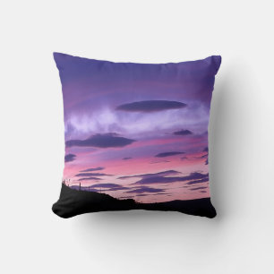 Coussin Ciel de coucher de soleil saisissant Illusion d'op
