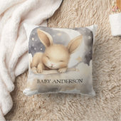 Coussin Ciel de lune de lapin beige mignonne pépinière (Couverture)
