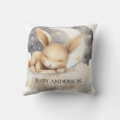 Coussin Ciel de lune de lapin beige mignonne pépinière (Verso)