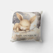 Coussin Ciel de lune de lapin beige mignonne pépinière (Recto)