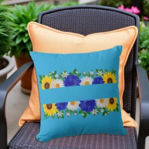Coussin Ciel floral bleu d'été